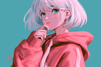 draw custom anime character, vtuber, or oc in anime style
