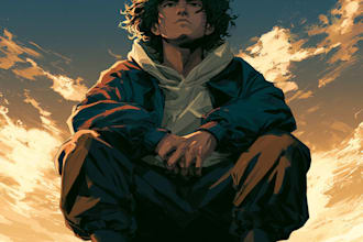 create anime style album cover