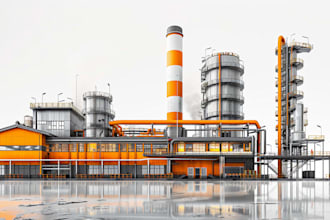 construct industrial facility, oil and gas refinery, factory