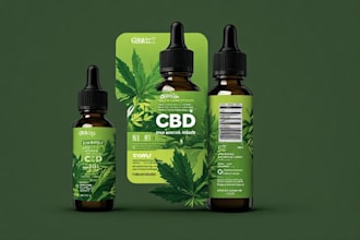 do label design, product label design, cbd, hemp oil label