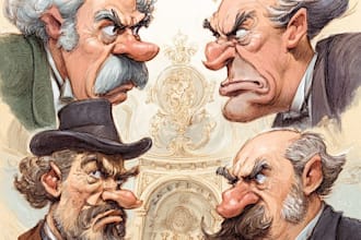 draw political cartoon and caricature