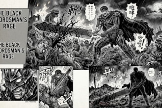draw manga page custom dark berserk style art in high quality
