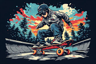 create cool street wear skater skateboard tshirt
