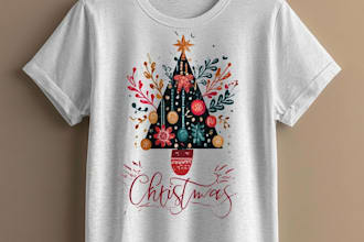 draw cute and funny christmas t shirt illustrations for print on demand