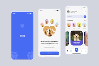 develop custom booking petcare app, veterinary, pet sitting, dog walking app