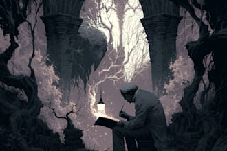 draw horror and dark fantasy illustrations