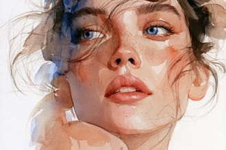 watercolor portrait painting, photo to watercolor portrait