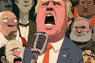 create a sharp political or satirical cartoon