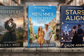 design a unique romantic fiction cover for your book