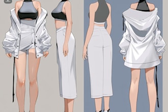 draw a anime character sheet or reference sheet for you