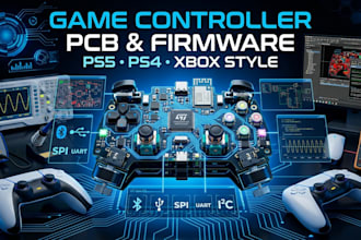 design ps5 ps4 xbox controller pcb schematic and firmware