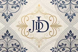 design a luxury monogram pattern design for your brand
