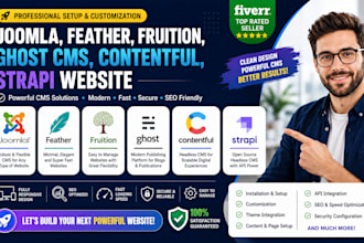 setup joomla feather fruition ghost cms contentful strapi website
