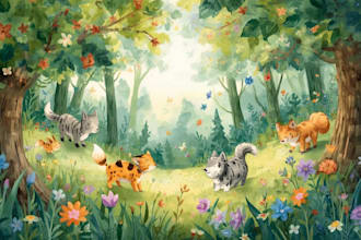 draw unique watercolor illustrations for amazon KDP childrens books