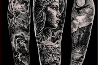 create unique realistic tattoo design