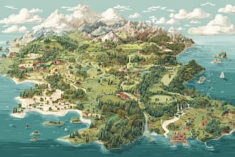 design vector map in illustrator