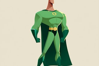 create superhero cartoon character