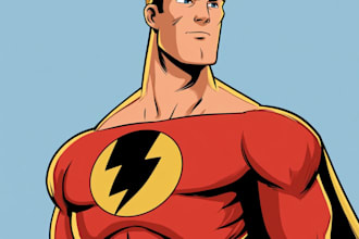 do a superhero comic cartoon character