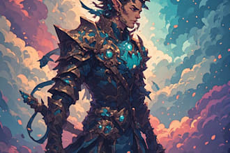 custom create fantasy character art illustration,concept art