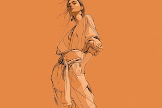 draw vector line art illustration