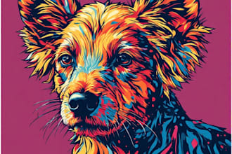 create a high quality animal pop art and portraits art
