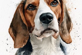 draw pop art of dog cat pet animal portrait