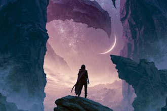 draw an illustrated professional book cover or ebook cover