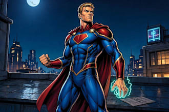 draw you dc or marvel style comic book and superhero