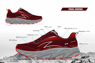 design custom sports shoes and complete footwear tech pack