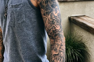 draw an awesome tattoo sleeve art