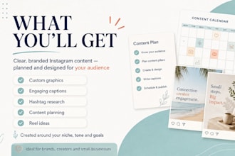 create instagram captions and a content calendar