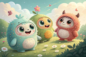 design cute cartoon characters