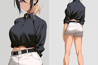 create anime model sheets for games animation and stories