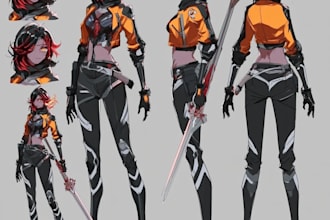 create anime model sheets for games animation and comics