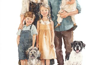 make watercolor family portrait