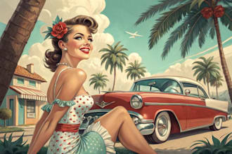 pin up girl and pin up girl illustration