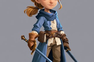 draw professional 2d game character artwork