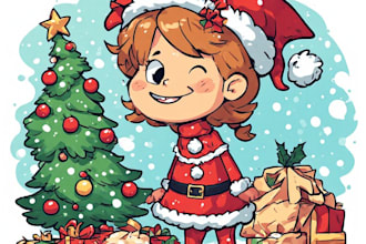 draw make custom holiday cartoon caricatures for christmas