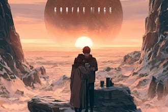 design romantic book cover with art