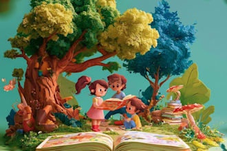 children story book illustration children story
