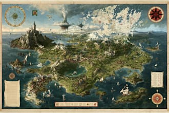 draw fantasy map illustration