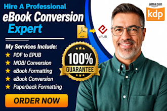 do ebook conversion, pdf to epub, word and mobi conversion, ebook formatting