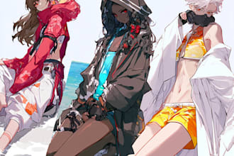 create beautiful anime girls with modern fashion and urban style