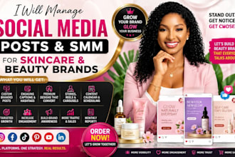 manage social media posts, SMM for skincare and beauty brands