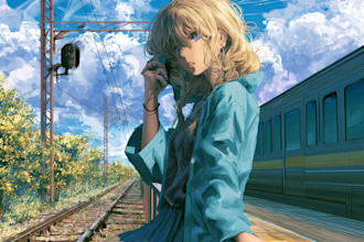 anime character an illustration and anime character