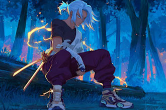 anime character an illustration and anime character