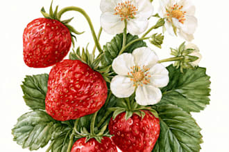 create botanical illustration of flower