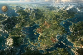 create a fantasy map illustration for map