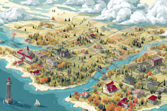 make a vector map illustration or street map