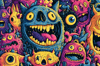 create custom graffiti style 4k doodle art